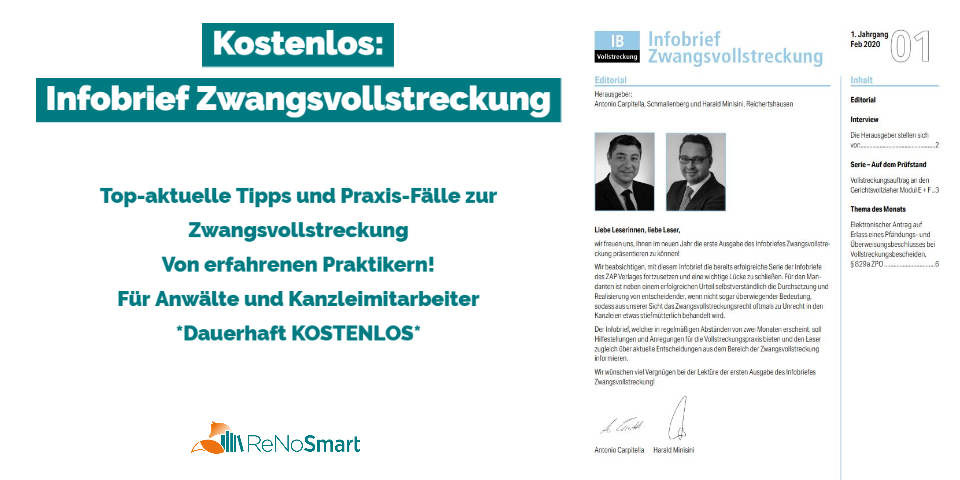 Neuer kostenloser Infobrief Zwangsvollstreckung