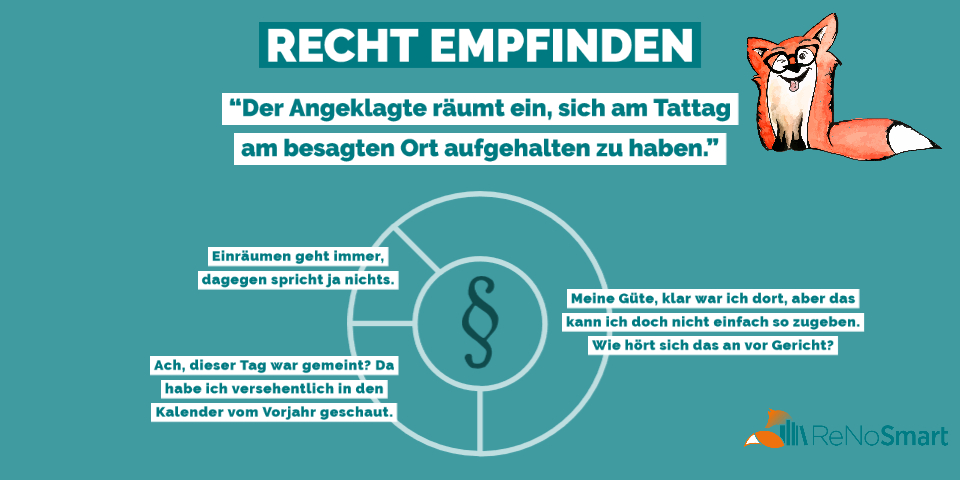 RECHT EMPFINDEN: „Der Angeklagte räumt ein, sich am Tattag am besagten Ort aufgehalten zu haben“