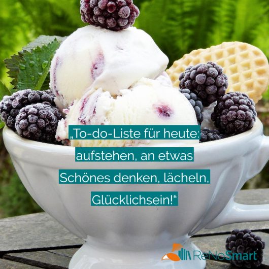 "TODOLISTE FÜR HEUTE AUFSTEHEN, AN ETWAS SCHÖNES DENKEN, LÄCHELN