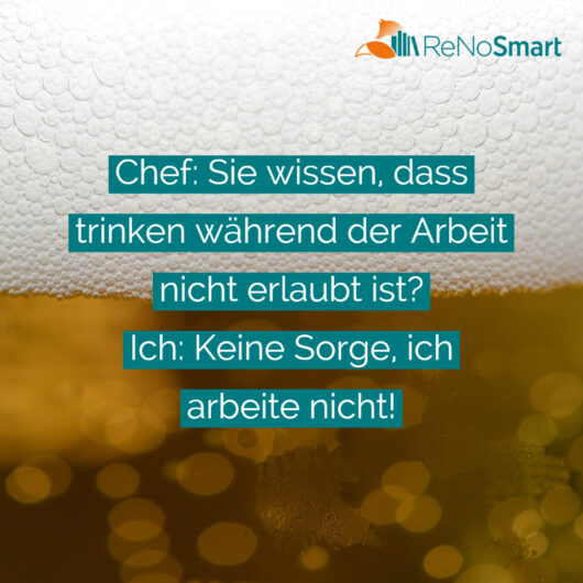 Chef Sie wissen, dass trinken während der Arbeit nicht erlaubt ist? Ich Keine ich
